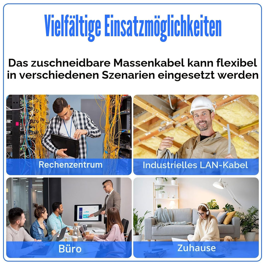 Lan Kabel 30 meter, Netzwerkkabel Verlegekabel 30m | FTP 23AWG PIMF Abgeschirmtes Anti-Jamming Hochg