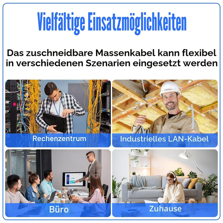 Lan Kabel 30 meter, Netzwerkkabel Verlegekabel 30m | FTP 23AWG PIMF Abgeschirmtes Anti-Jamming Hochg