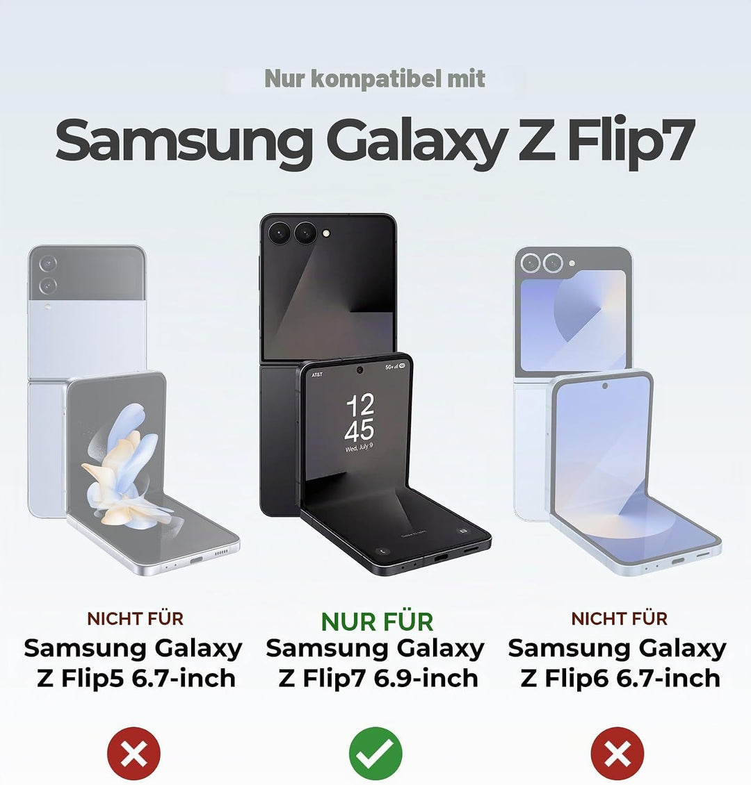 Dexnor Kompatibel mit Samsung Galaxy Z Flip 7 Hülle (2025) mit Dual Kickstands &amp; Auto-Close Scharnie
