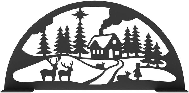 KNOBLOCH Schwibbogen aus Metall Winter-Motiv | für Innen | Schwarz | Outdoor | Weihnachtsdeko für Fe