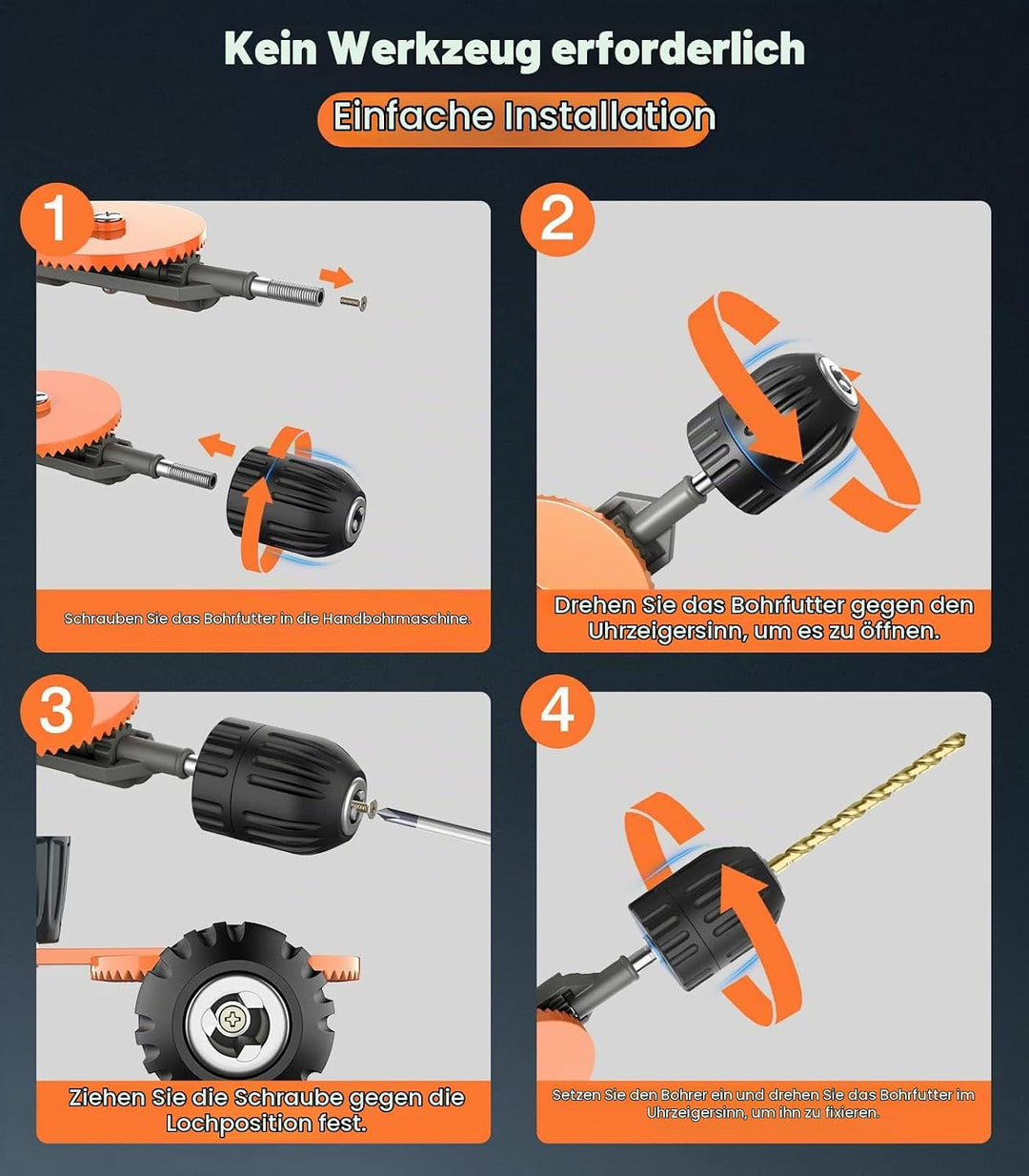 Housolution Handbohrmaschine, Leistungsstark 3/8 Zoll (1-10mm) mit 13 Bohrspitzen Spannfutter Stahlg