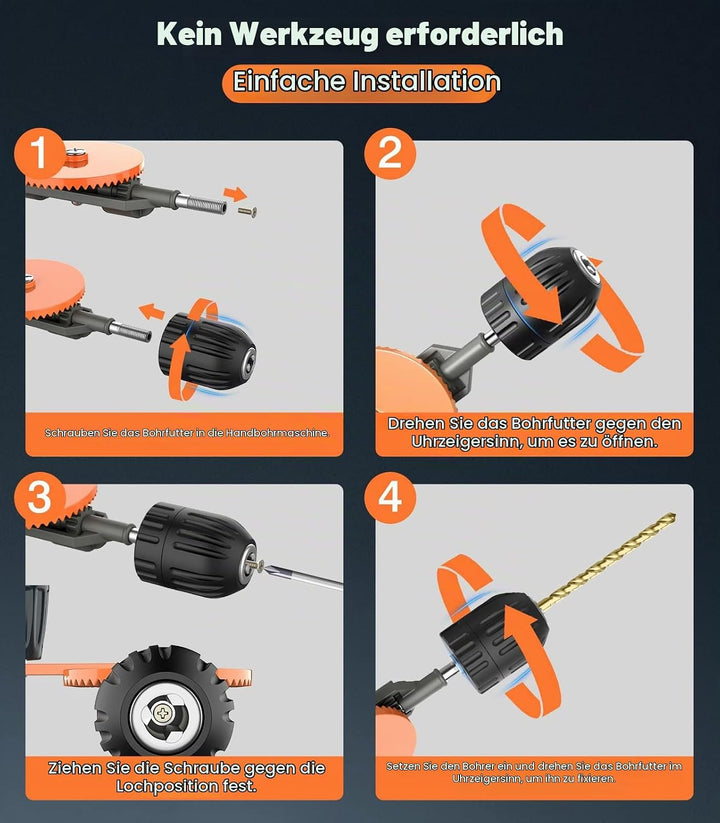 Housolution Handbohrmaschine, Leistungsstark 3/8 Zoll (1-10mm) mit 13 Bohrspitzen Spannfutter Stahlg