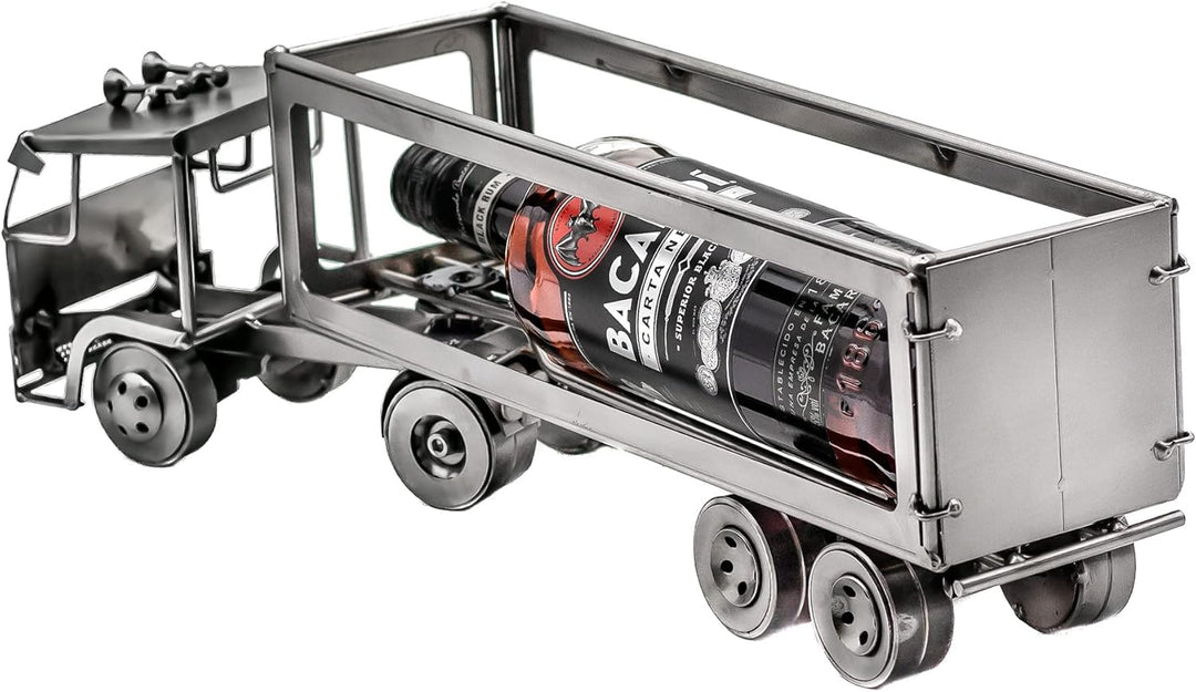STEEMO Schraubenmännchen Weinflaschenhalter LKW – Handgefertigter Lastwagen aus Stahl, originelle Ge