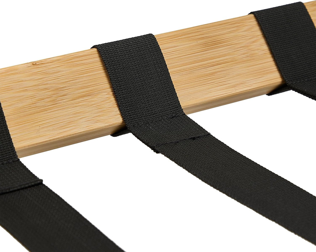 Relaxdays 2 x Kofferständer, klappbar, Bambus, HBT: 56 x 68,5 x 41,5 cm, Gepäckständer mit Ablage, K