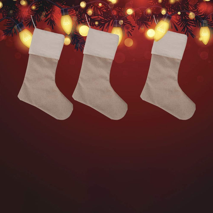 Sackleinen Weihnachtsstrumpf Weihnachten Socken Sackleinen Geshenkbeutel Weihnachtsdekoration Weihna