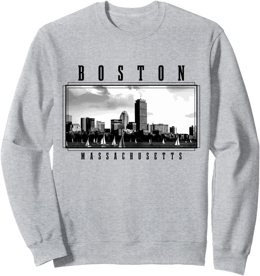 Boston Vintage Skyline Massachusetts USA Amerika Souvenir Sweatshirt