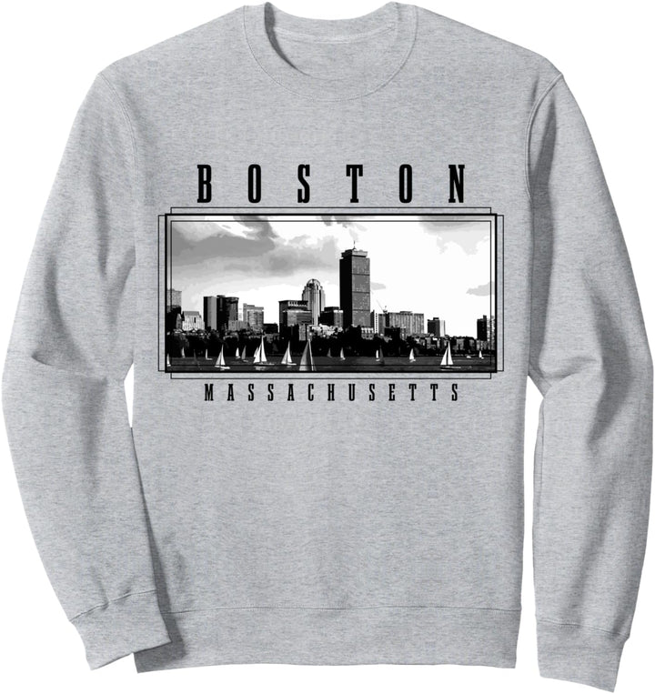 Boston Vintage Skyline Massachusetts USA Amerika Souvenir Sweatshirt
