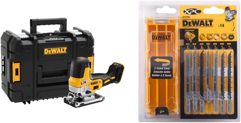 Dewalt 18V Akku-Pendelhubstichsäge DCS335NT (bürstenlos, verstellbarer Alu-Druckguss-Sägeschuh, 3-fa