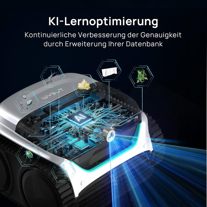 (Neues Modell) WYBOT C2 Vision-A Kabelloser Poolroboter Akku mit KI-Kamera, 8 Modi, starker Saugkraf