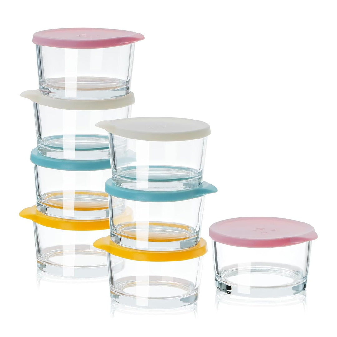 8 Stück Salatdressing Behälter,200ml Glas kleine Würze mit Deckel,Lebensmittelbehälter,Overnight Oat