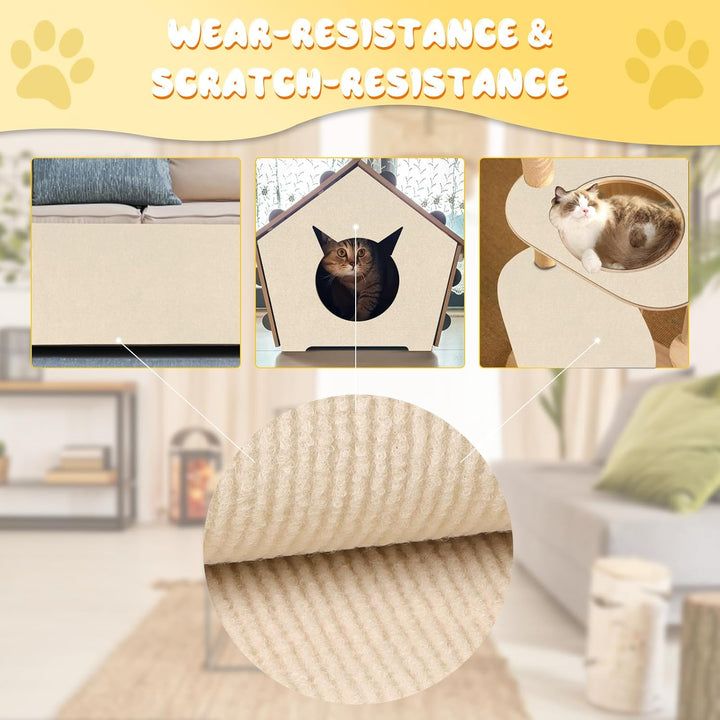 Kratzmatte Katze, 200cmx40cm Selbstklebend Kratzteppich Katze Wand Kratzmatte für Katzen Katzenkratz