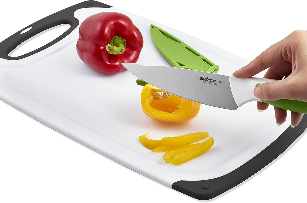Zyliss E920249 Comfort Messer Set 3-Teilig mit Schneidbretter, Japanischer Edelstahl, Mehrfarben, Ge