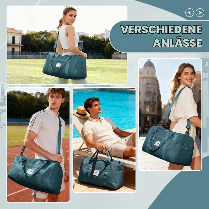 Sport Duffel Bag Damen Herren Sporttasche mit Schuhfach &amp; Nassfach Reisetasche Handgepäck Tasche Spo