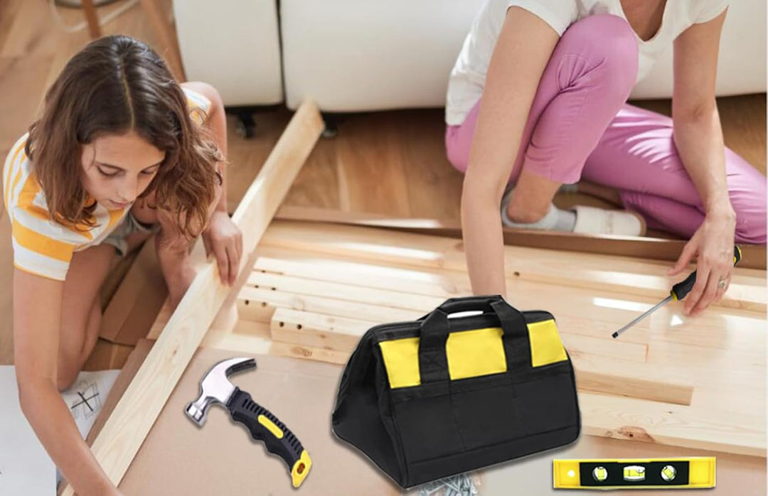 Kinder Echtes Werkzeugset, 24 Stück Holzbearbeitungswerkzeuge mit Werkzeugtasche, inklusive Klauenha