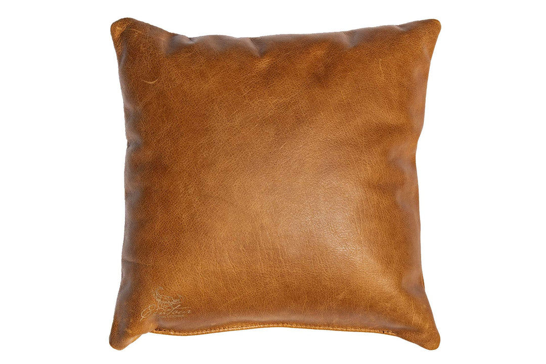 Centaur - Deko Lederkissen 40 x 40 cm für Sofa oder Schlafzimmer Cognac / Vintage - Echt Leder Kisse