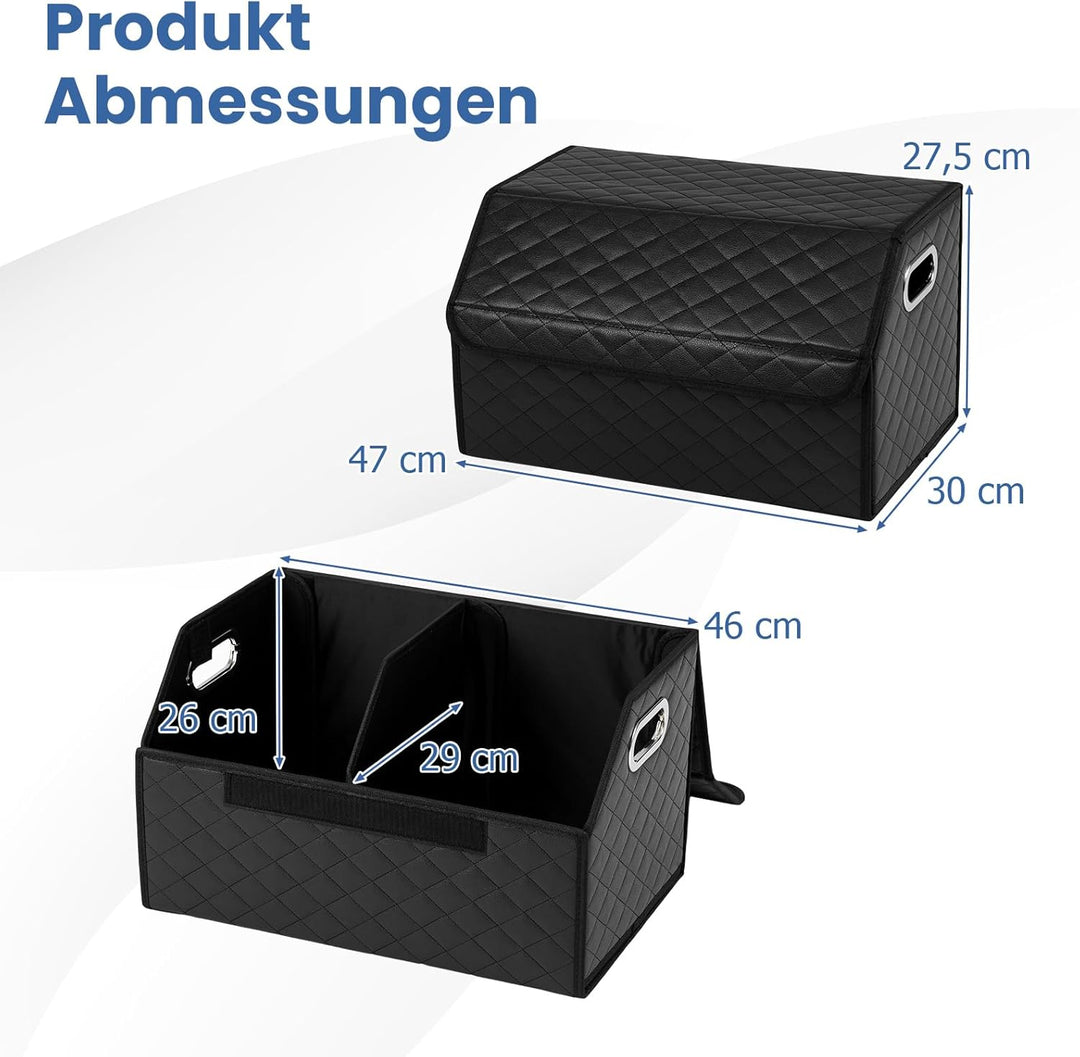 COSTWAY Auto Kofferraum mit Deckel, 35 L Kofferraum-Organizer faltbar, SUV Limousine Aufbewahrungsbo