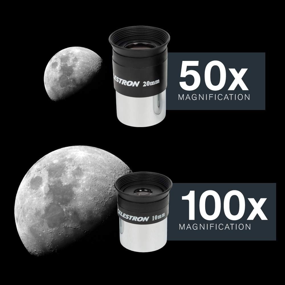 Celestron 21064 AstroMaster 90EQ Refraktor-Teleskop - mit Zwei Okularen, seitenrichtigem Spiegel, hö