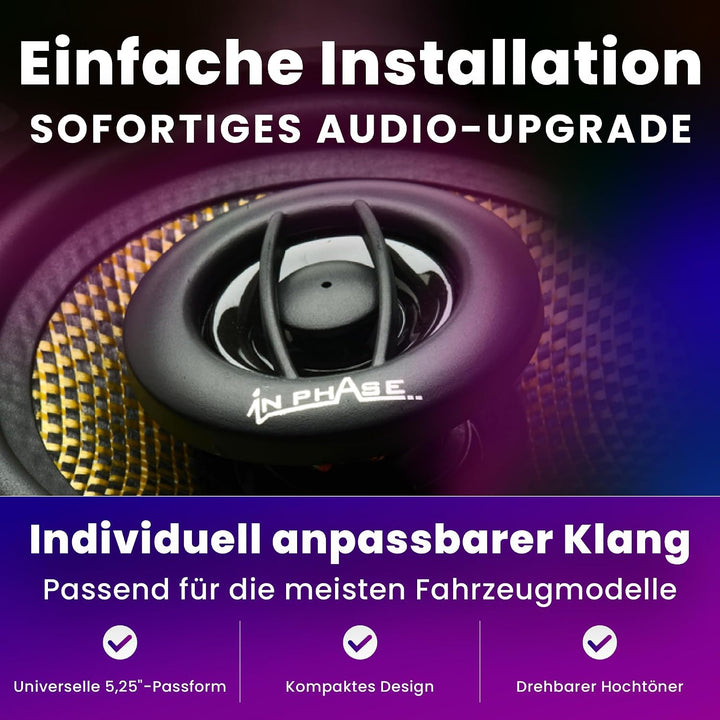 In Phase XTC13, 2 Koaxial Lautsprecher System 210 W Spitzenleistung Richtungsbezogene Hochtöner XTC1