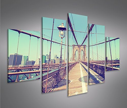 islandburner Bild Bilder auf Leinwand Brooklyn Bridge V3 Manhattan New York City MF XXL Poster Leinw