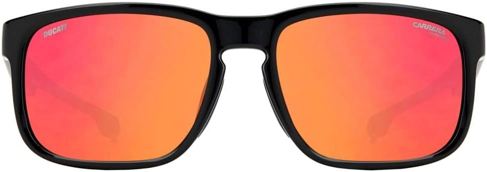 Carrera Unisex Carduc 001/S Sunglasses 57/18/135 Black/Red Orange, 57/18/135 Black/Red Orange