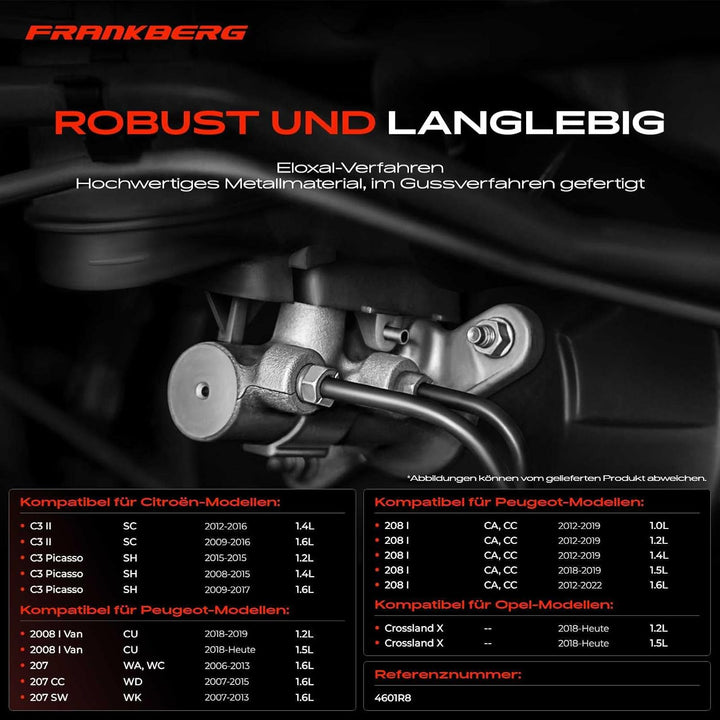 Frankberg Hauptbremszylinder Bremszylinder Kompatibel mit C3 Aircross II Van 2C 2R 1.2L-1.6L 2019-20