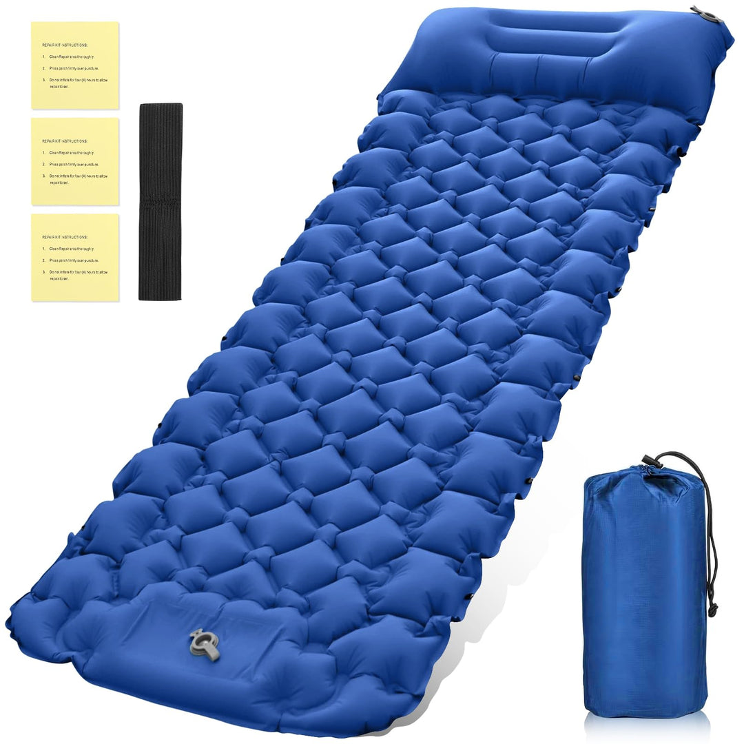 Raxfekro Camping Isomatte Luftkissen, 8cm Dicke Outdoor Selbstaufblasbare Luftmatratze, Luftmatratze