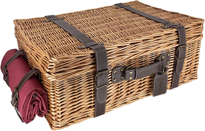 Les Jardins de la Comtesse - Picknickkoffer aus Weide und Leder Champs-Elysées Bordeaux - 4 Personen