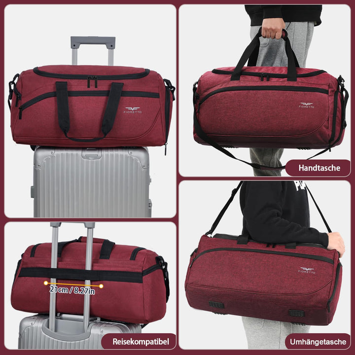 FIORETTO 35L Sporttasche & Reisetasche für Damen und Herren, mit Schuhfach & Nassfach, Wasserdicht T