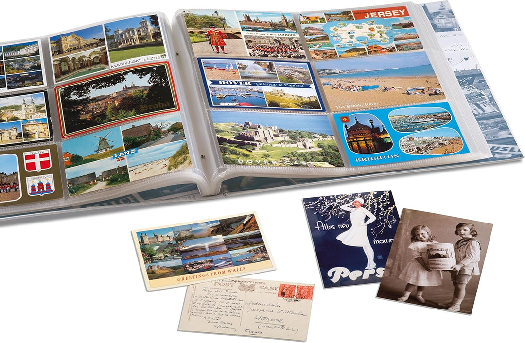 Leuchtturm 342621 Sammel-Album - Postkarten-Album für 600 Postkarten - 50 festeingebundene Hüllen