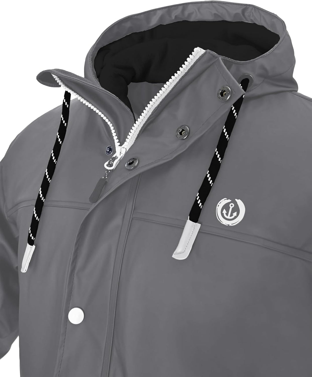 MADSea Herren Regenjacke Friesennerz warm mit Fleece gefüttert S Grau, S Grau