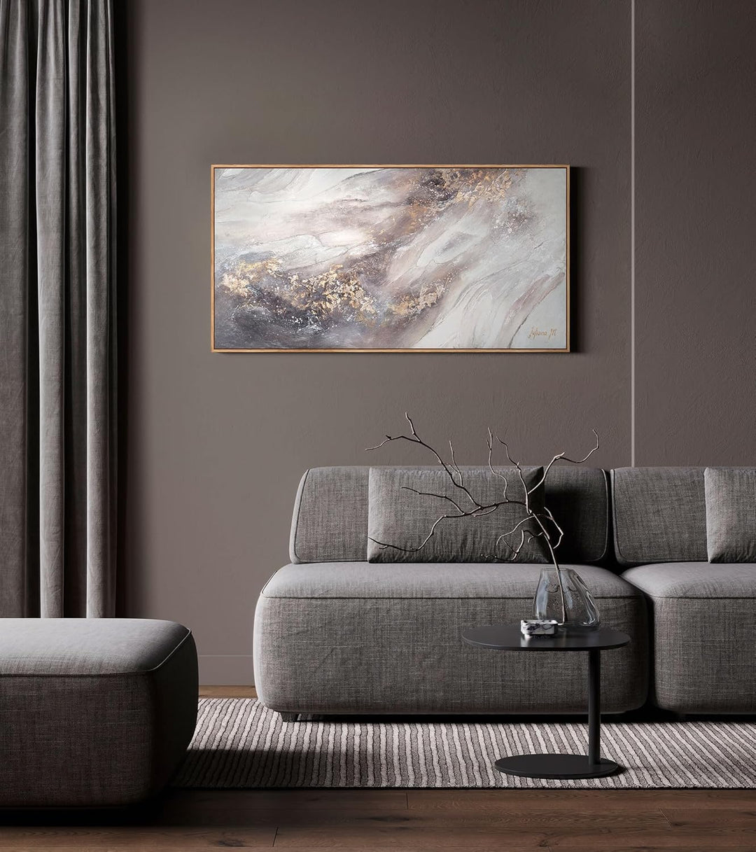 YS-Art Abstrakt Acryl Gemälde auf Leinwand Relax handgemalt Wandbilder Wohnzimmer modern Wohndekor B