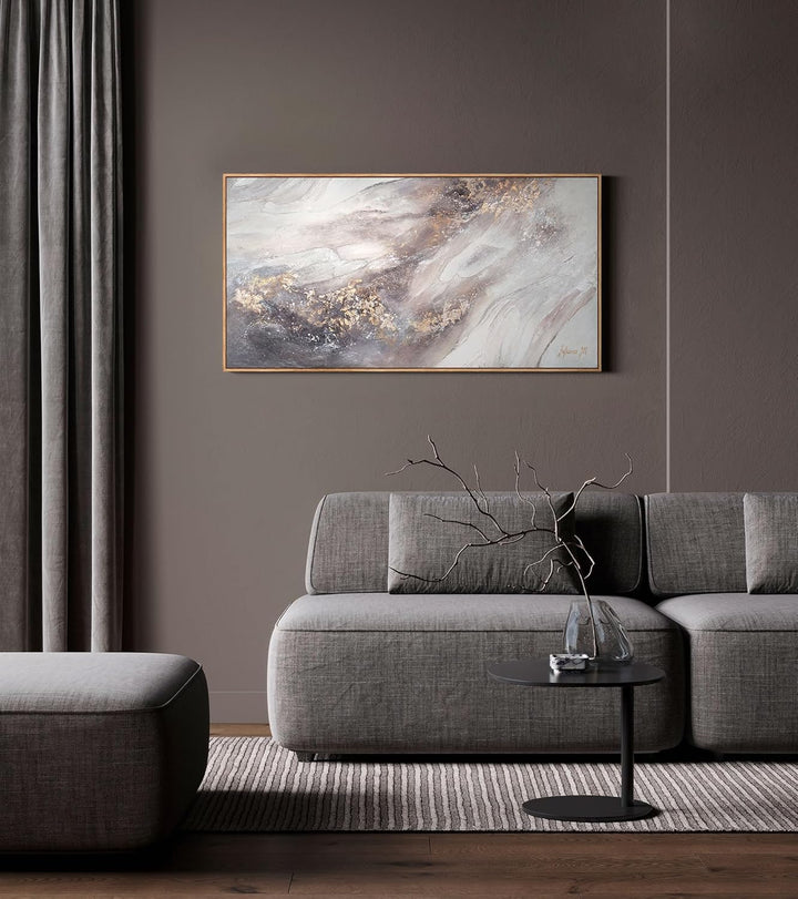 YS-Art Abstrakt Acryl Gemälde auf Leinwand Relax handgemalt Wandbilder Wohnzimmer modern Wohndekor B