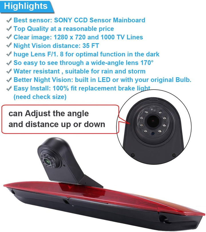 【Super HD Rückfahrkamera Set】4.3 Zoll TFT LCD Farbdisplay Auto Monitor + 1280*720P Rückfahrkamera fü