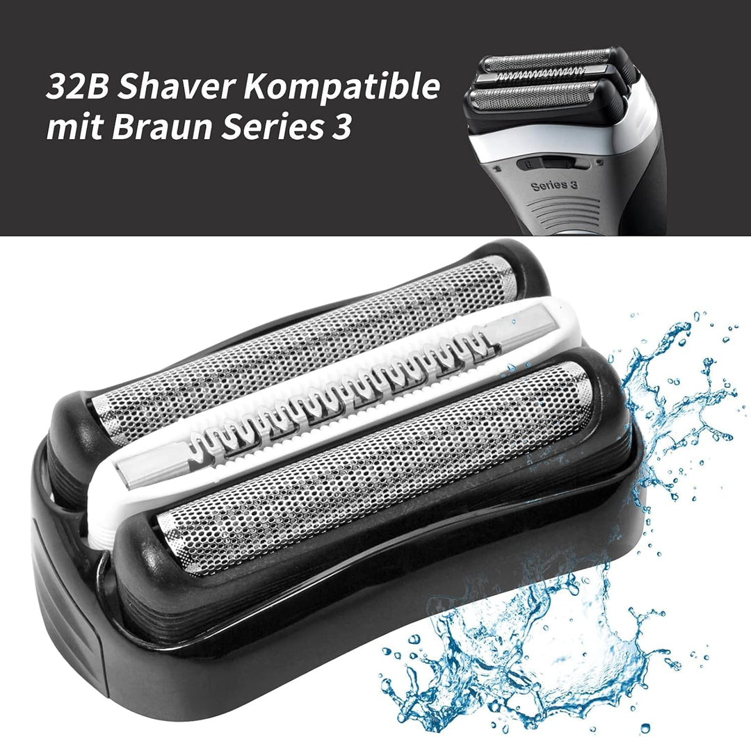 32B Scherkopf Kompatibel mit Series 3 Elektrorasierer Ersatz 3090cc 3050cc 3040s 3020 340 320 mit Pi