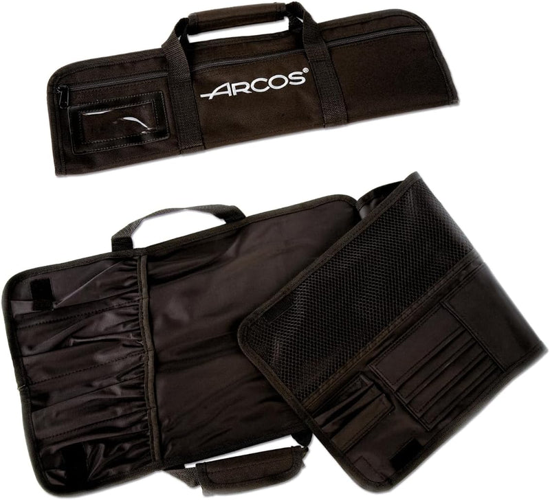 Arcos Messer Roll Bag - Messer Rolltasche zu 4 Stück - 100% Polyester 460 x 275 mm - Farbe Schwarz (