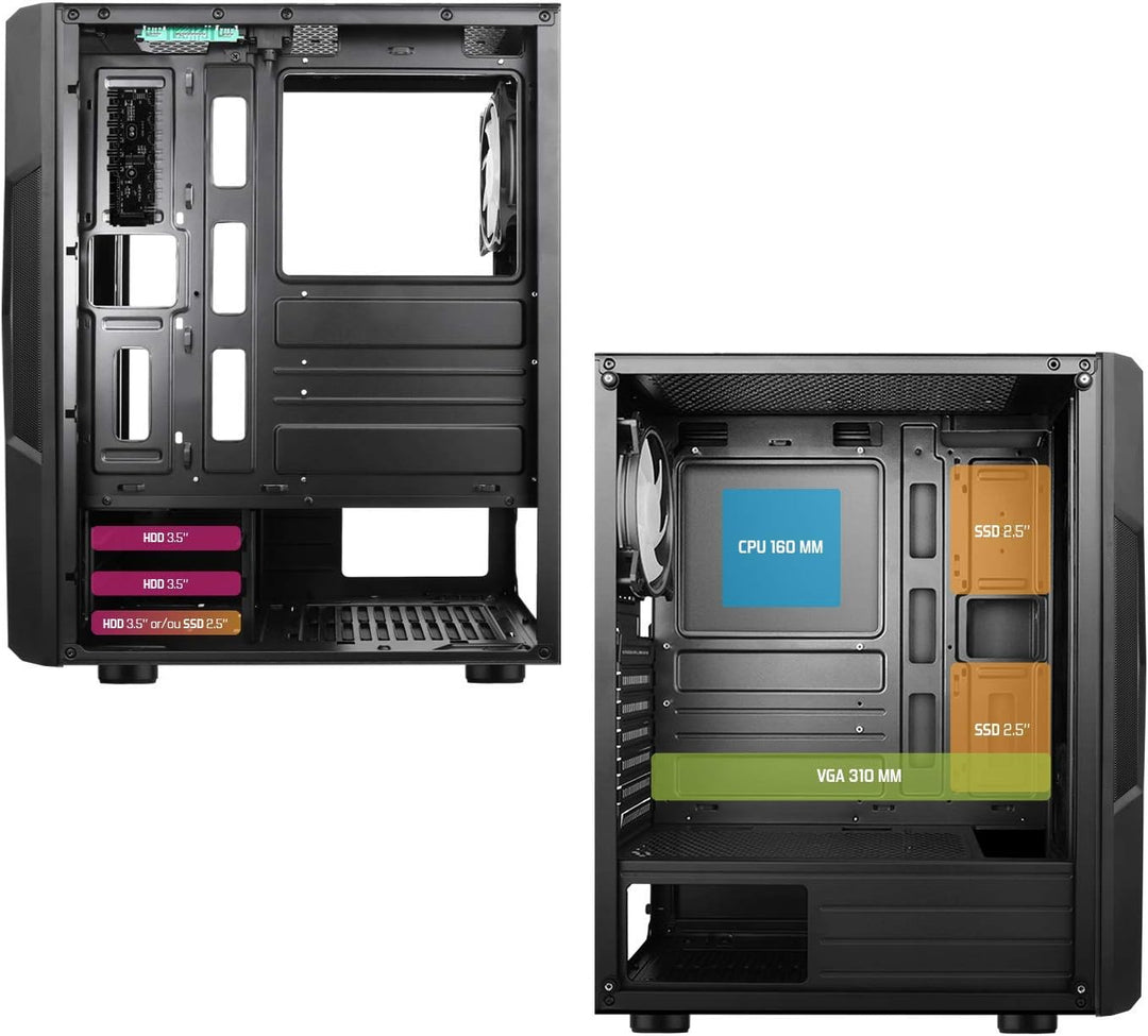 SPIRIT OF GAMER - Gamer Clone III PC-Gehäuse - ARGB - ATX/mATX/ITX Tower - Metallmaschen-Frontplatte