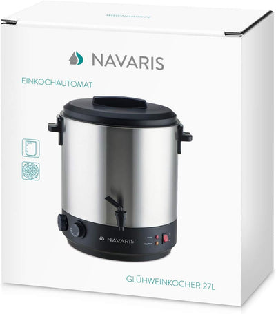 Navaris 2in1 Einkochautomat mit Glühweinkocher Funktion - 27 Liter Timer bis 120min Thermostat Zapfh