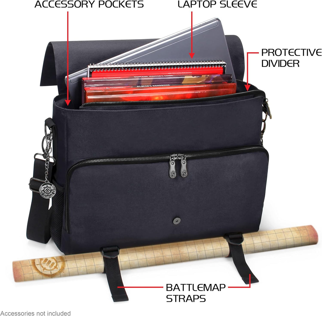 ENHANCE Player's Essentials DND-Tasche, Sammleredition - Umhängetasche aus Drachenhaut für 2–4 Büche