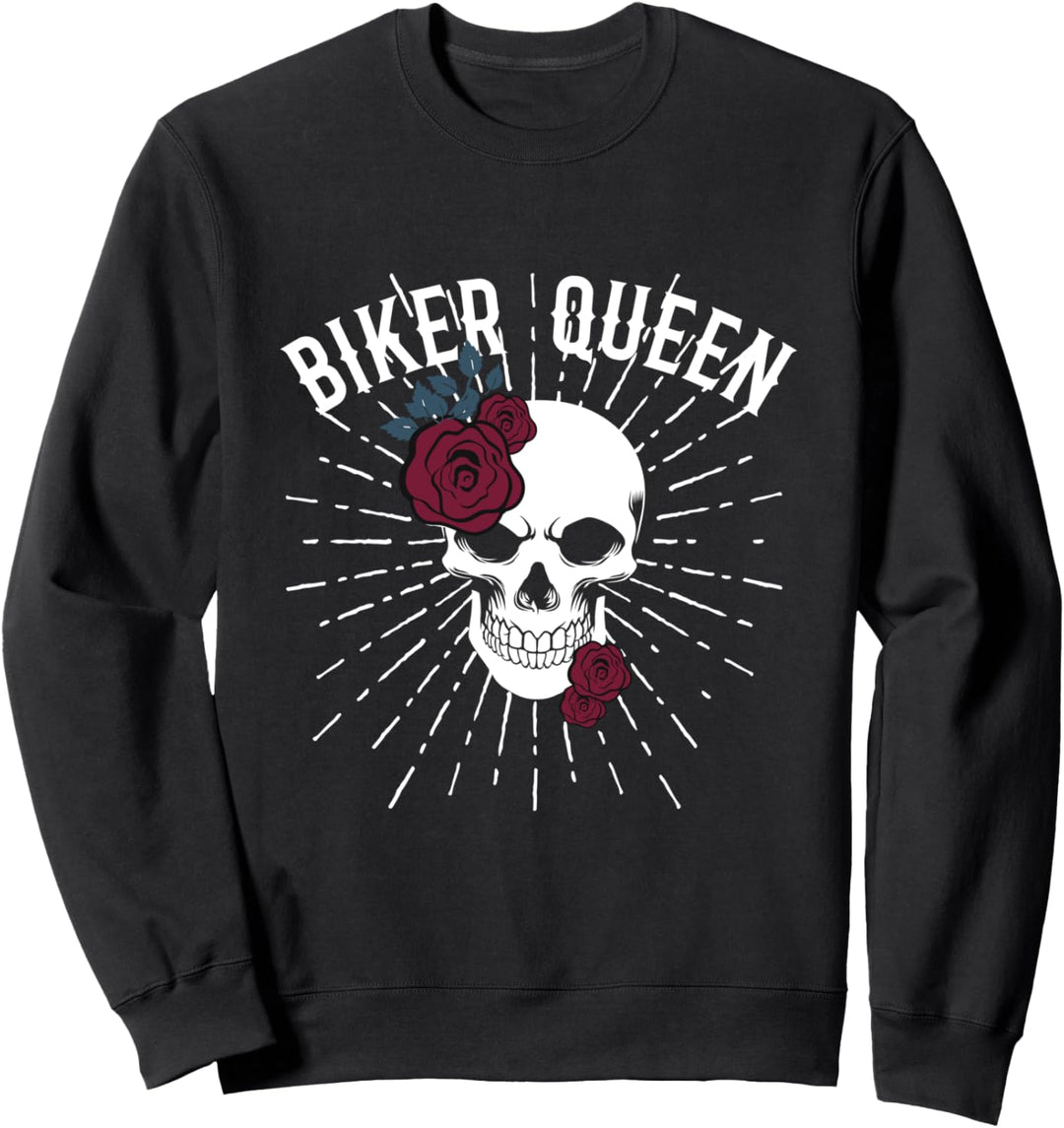 Motorrad Frau Geschenk Geburtstag Königin Biker lustig Sweatshirt