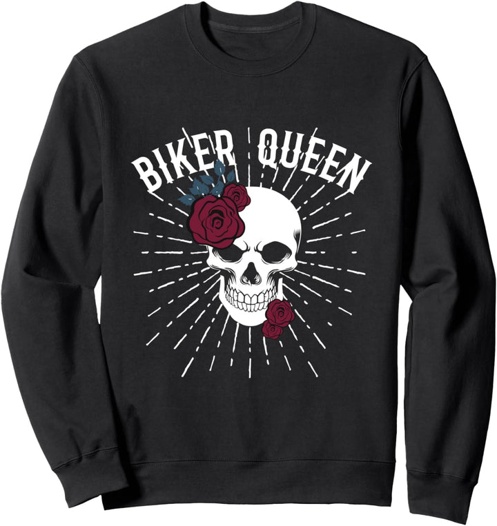 Motorrad Frau Geschenk Geburtstag Königin Biker lustig Sweatshirt