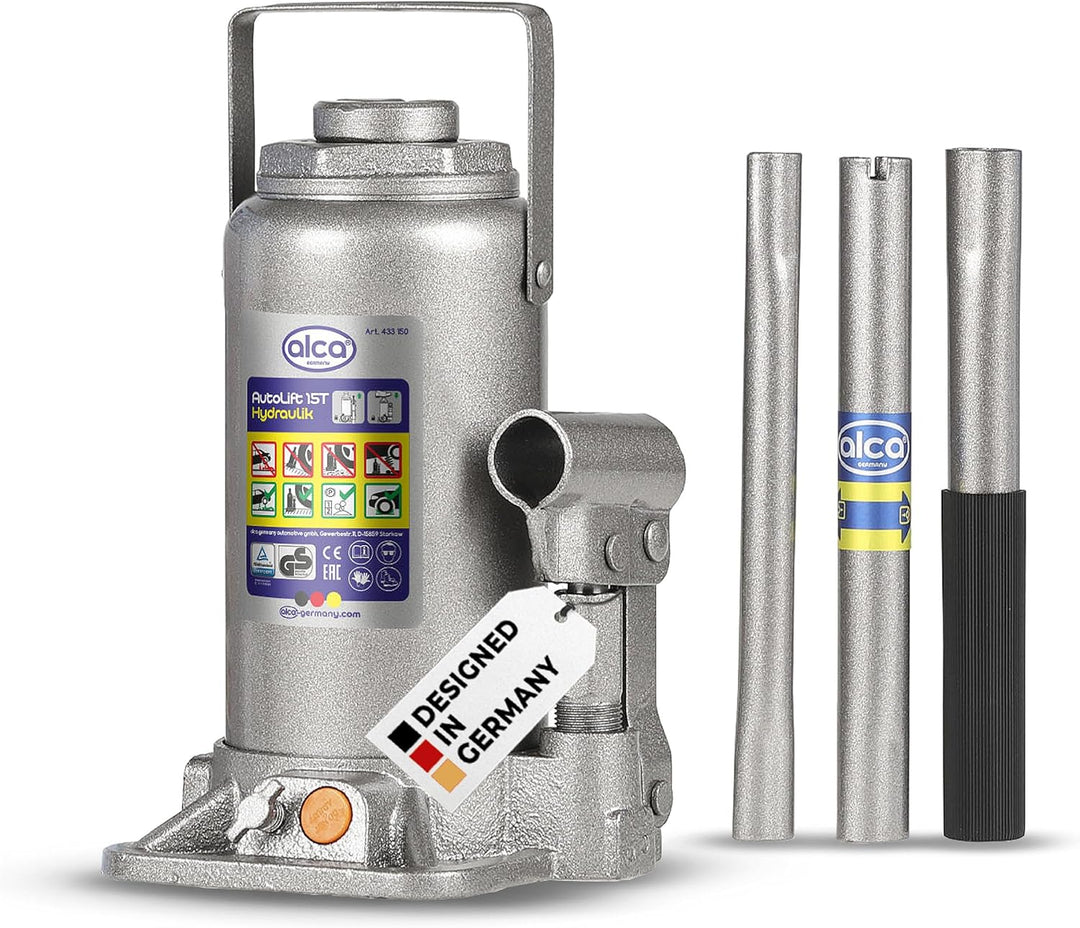 alca® Wagenheber hydraulisch Unterstellheber 15t Stempel-Wagenheber für SUV/PKW Hubhöhe 22,5-42,5cm