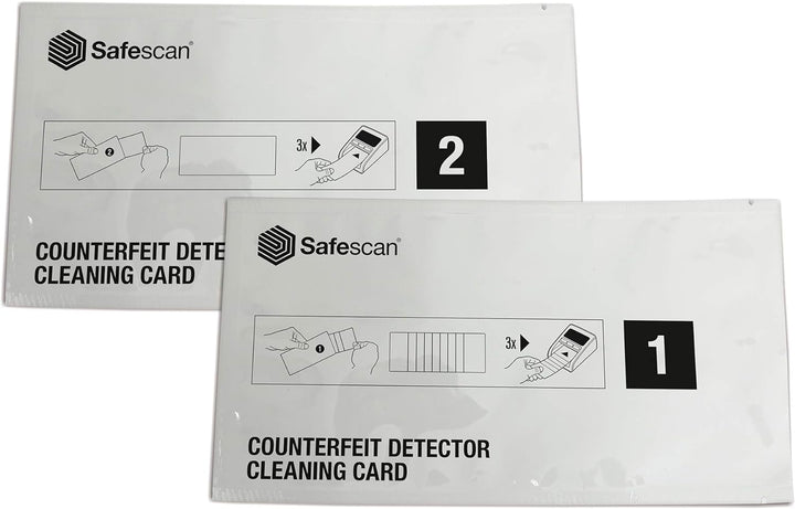 SAFESCAN 136-0545 Reinigungskarter für Geldscheinprüfgeräte - 2x 10 Stück, 10 x 5 cm