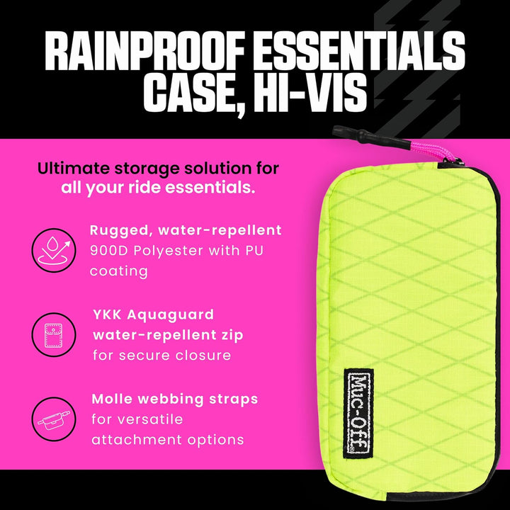 Muc-Off Essentials Wasserfeste Tasche – Robustes Neon 900D Polyester - Wasserabweisende Fahrradtasch