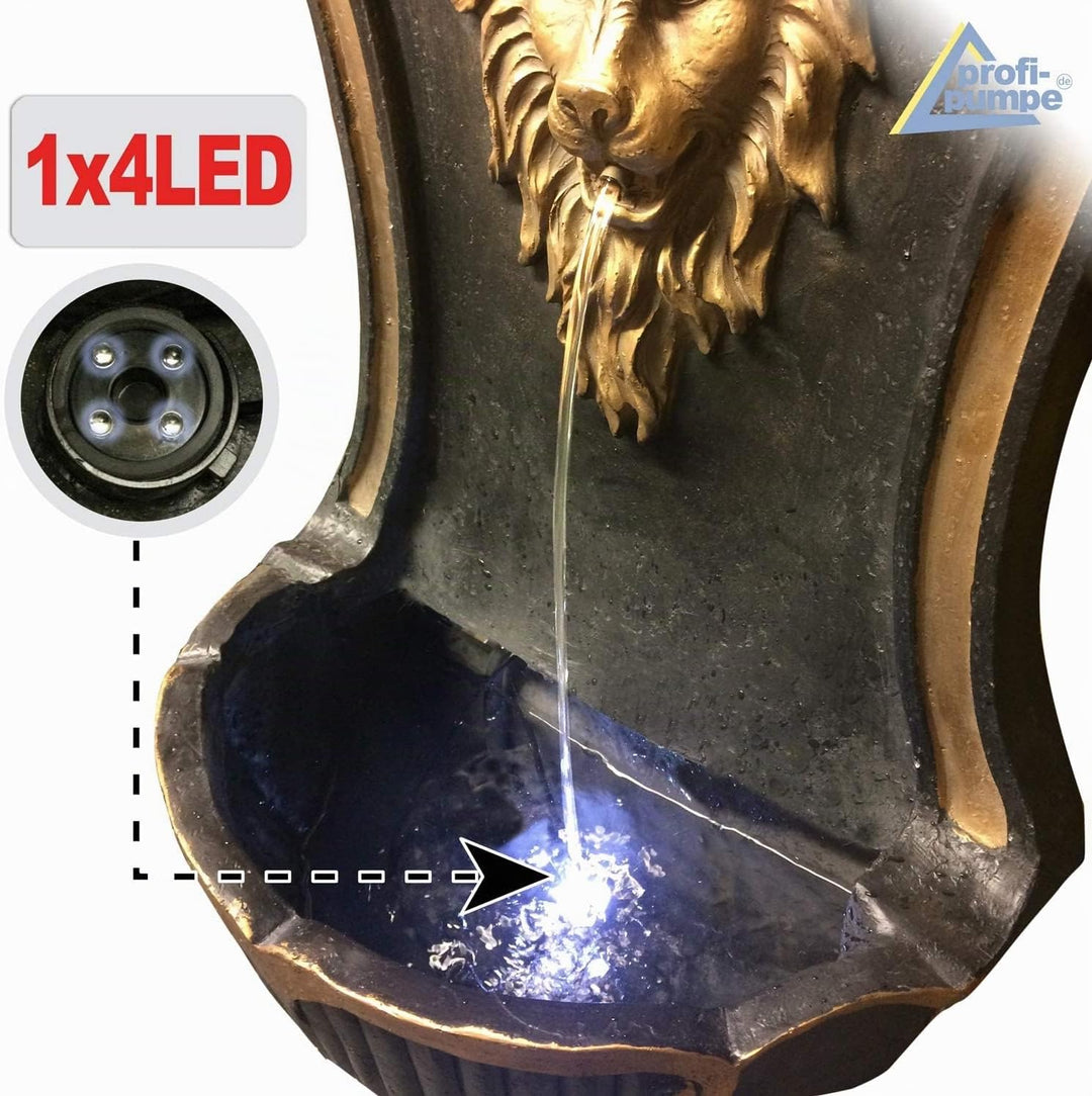 Gartenbrunnen Solarbrunnen Wandbrunnen Brunnen Vogelbad Wasserfall, Gartendeko mit Pumpe, Wasserspie