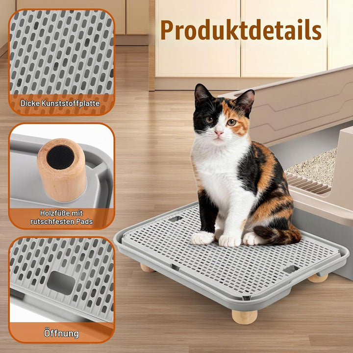Katzentoilettenrampe mit Filterfunktion, Katzentreppe aus Kunststoff, Katzentoiletten-Filterpedal fü