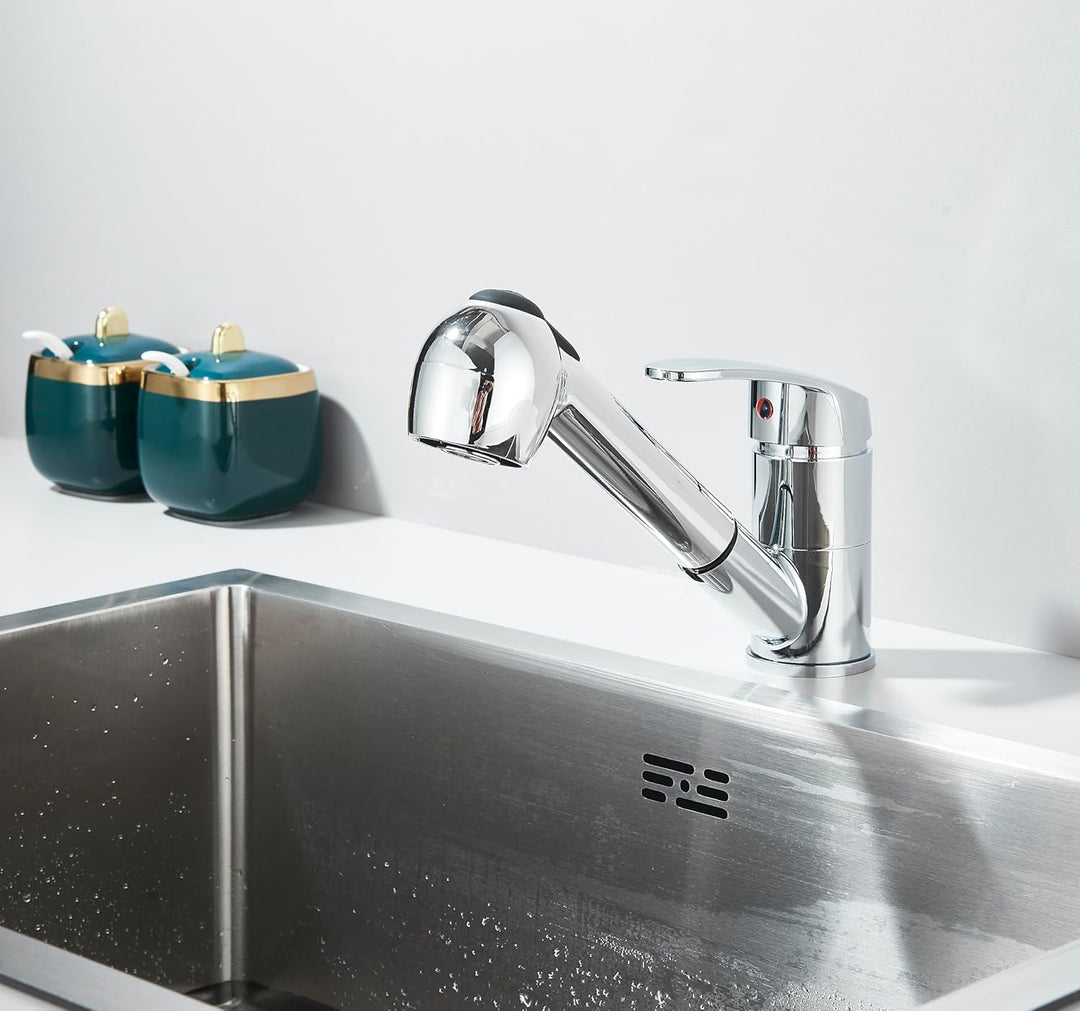 Hochdruck Einhebel Küchenarmatur Wasserhahn Küche Ausziehbar Chrom Küchenarmaturen Herausziehbare 36