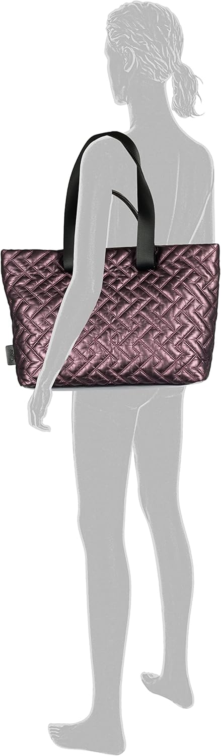 camel active Damen Gabor Bags Haley Shopper Umhängetasche Reissverschluss Gross Silber, Lila