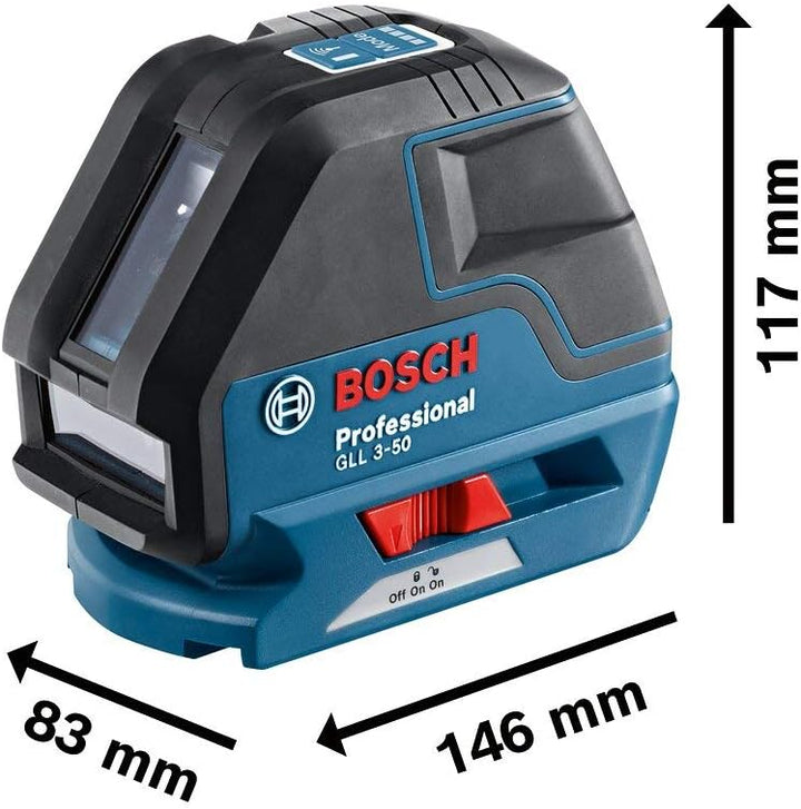 Bosch Professional Linienlaser GLL 3-50 (roter Laser, für innen, Arbeitsbereich: 10 m, 4 x AA-Batter