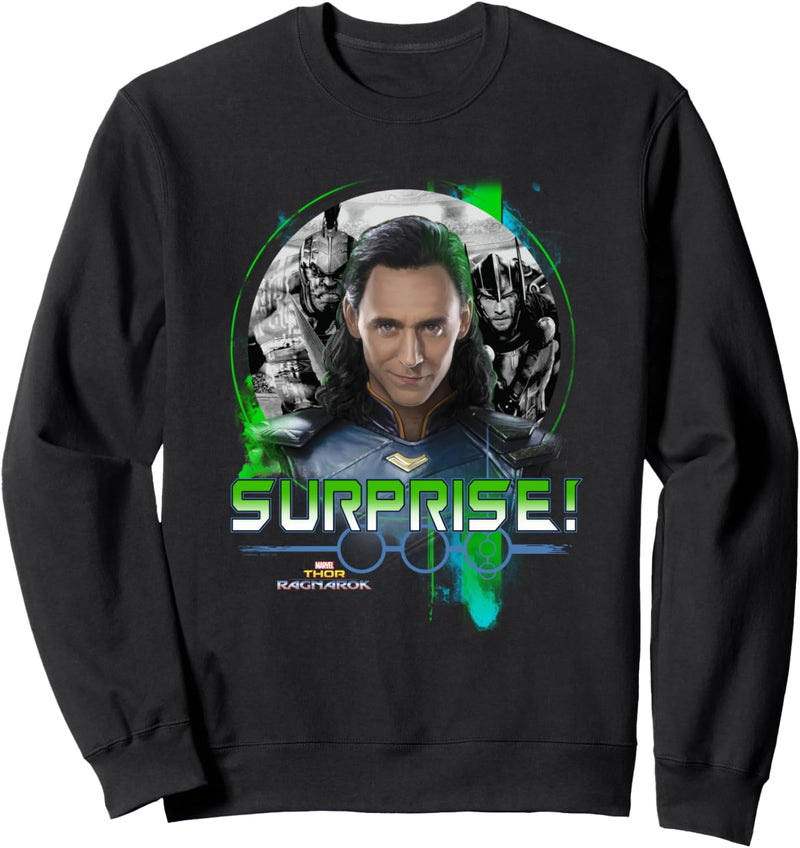 Marvel Thor Ragnarok Loki Surprise Green Pop Sweatshirt