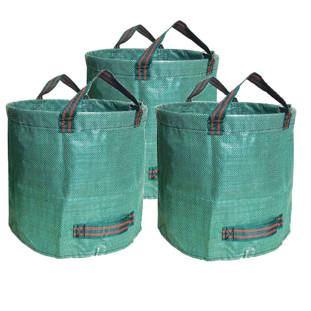 3er Set Gartensack -272L Gartenabfallsack mit extra verstärktem Boden -Heavy Duty Gartenarbeit Säcke